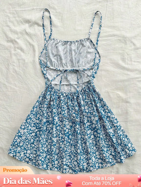 Vestido Floral Rodado com Alcinhas Ajustáveis Vestido Floral Rodado com Alcinhas Ajustáveis