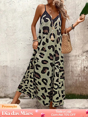 Vestido Longo Com Alça Fina E Detalhe Étnico Verde Escuro / P Vestido Longo Com Alça Fina E Detalhe Étnico