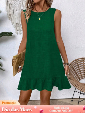Vestido Soltinho com Babado na Barra Vestido Soltinho com Babado na Barra