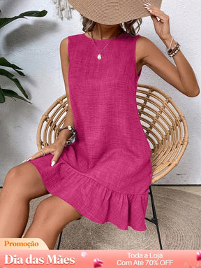 Vestido Soltinho com Babado na Barra Pink / P Vestido Soltinho com Babado na Barra