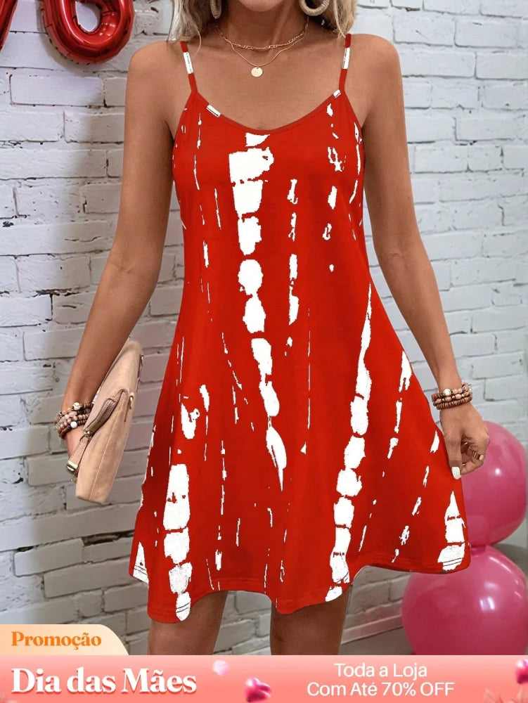 Vestido Soltinho com Estampa Abstrata Moderna Vestido Soltinho com Estampa Abstrata Moderna
