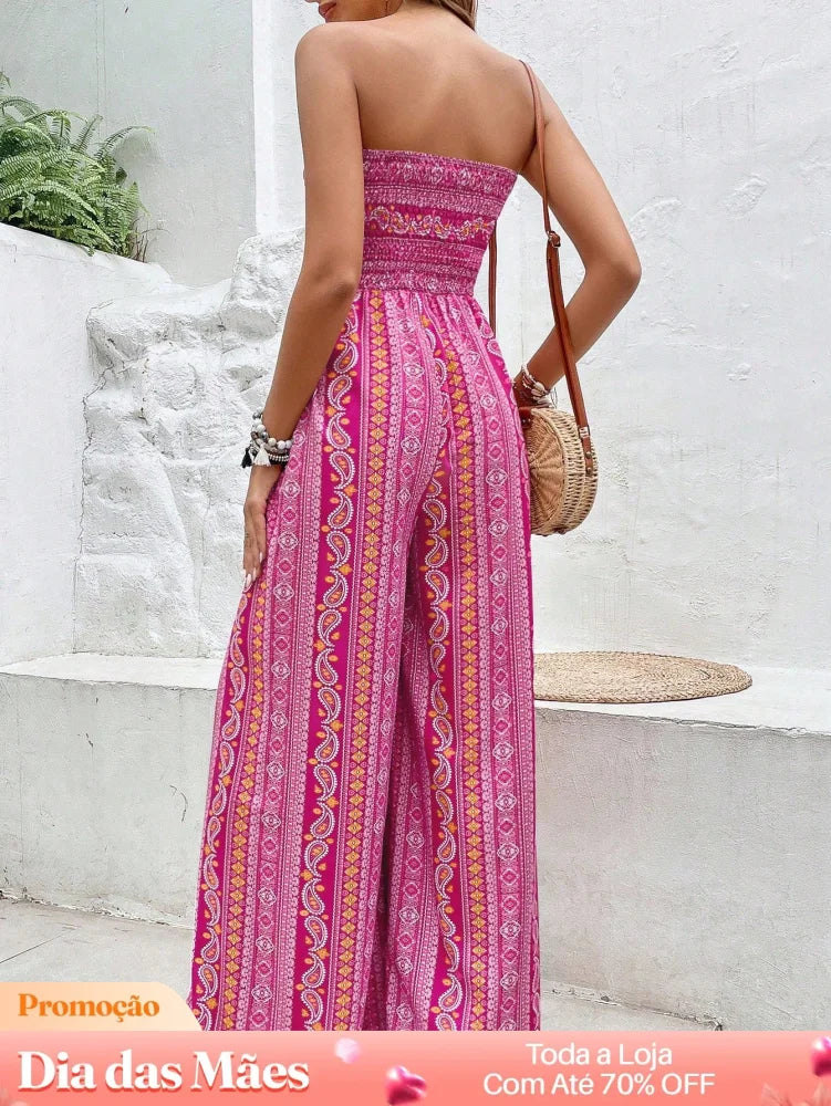 Vestido Tomara Que Caia Estampado com Fenda Lateral Vestido Tomara Que Caia Estampado com Fenda Lateral